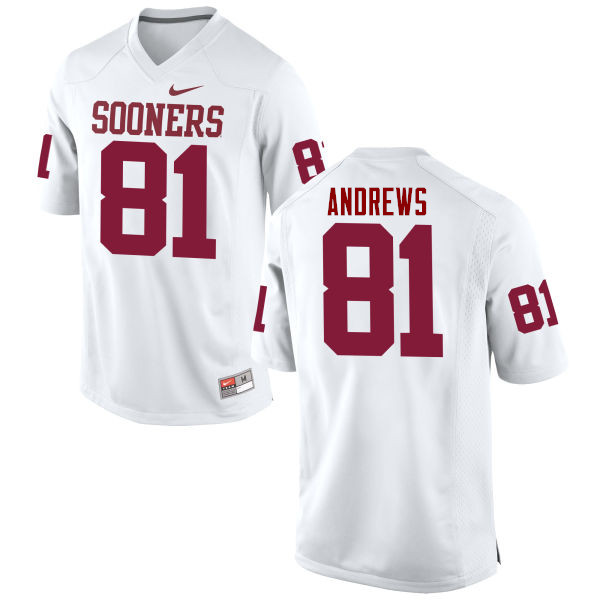 Men Oklahoma Sooners #81 Mark Andrews College Football Jerseys Game-White